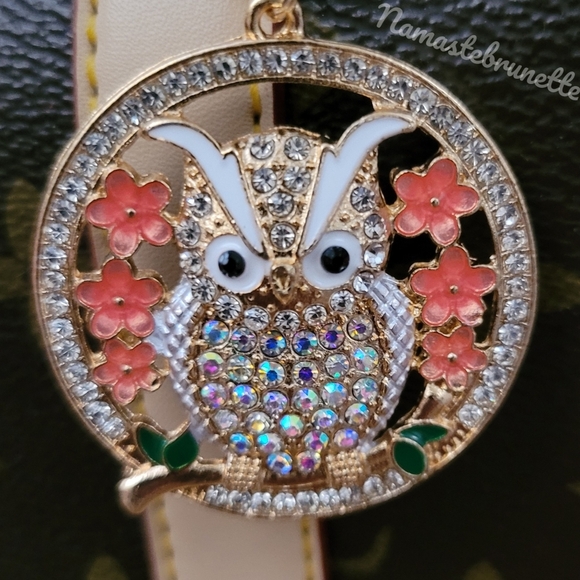 2/$20 Boho Owl Crystal Rhinestone Keychain Bag Charm - Picture 5 of 9